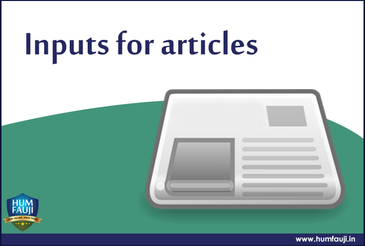 Inputs for articles